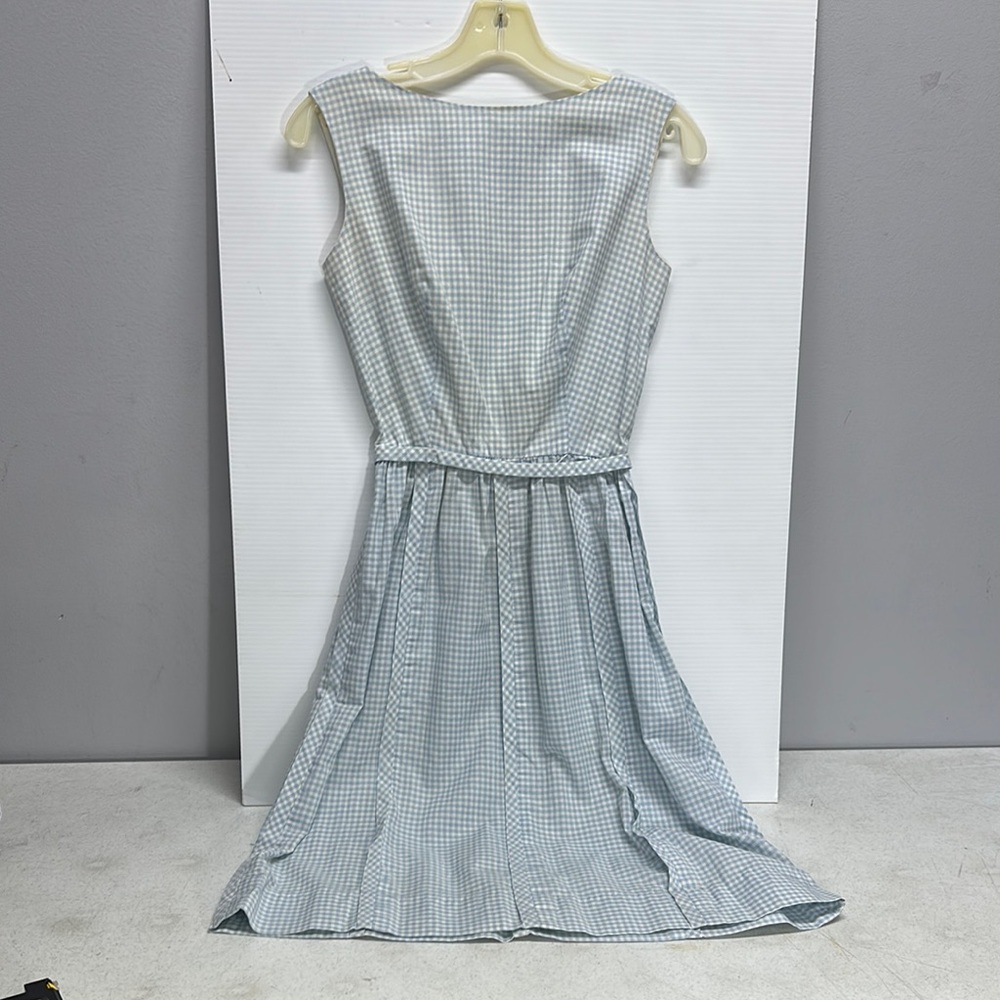 Elegant Blue Checkered Dress